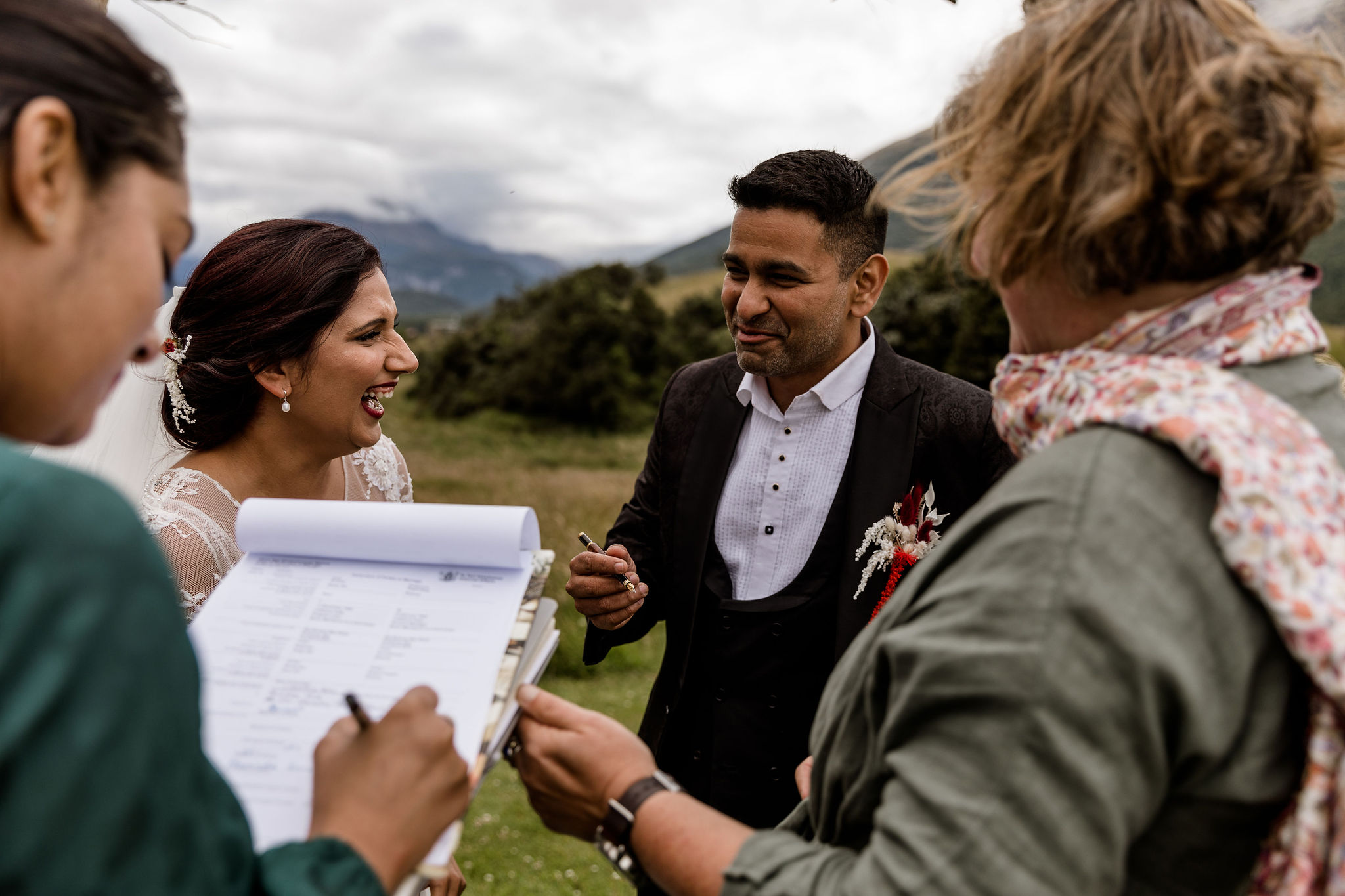 Signing the marriage license