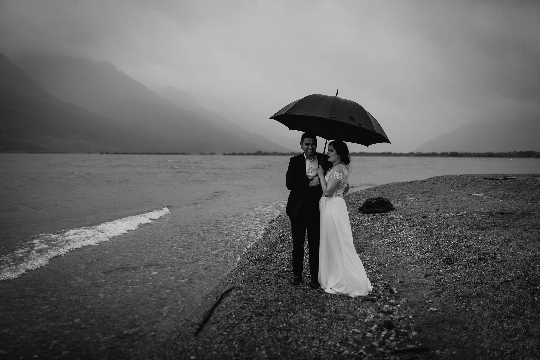 And then the rain came down at Glenorchy lake shore