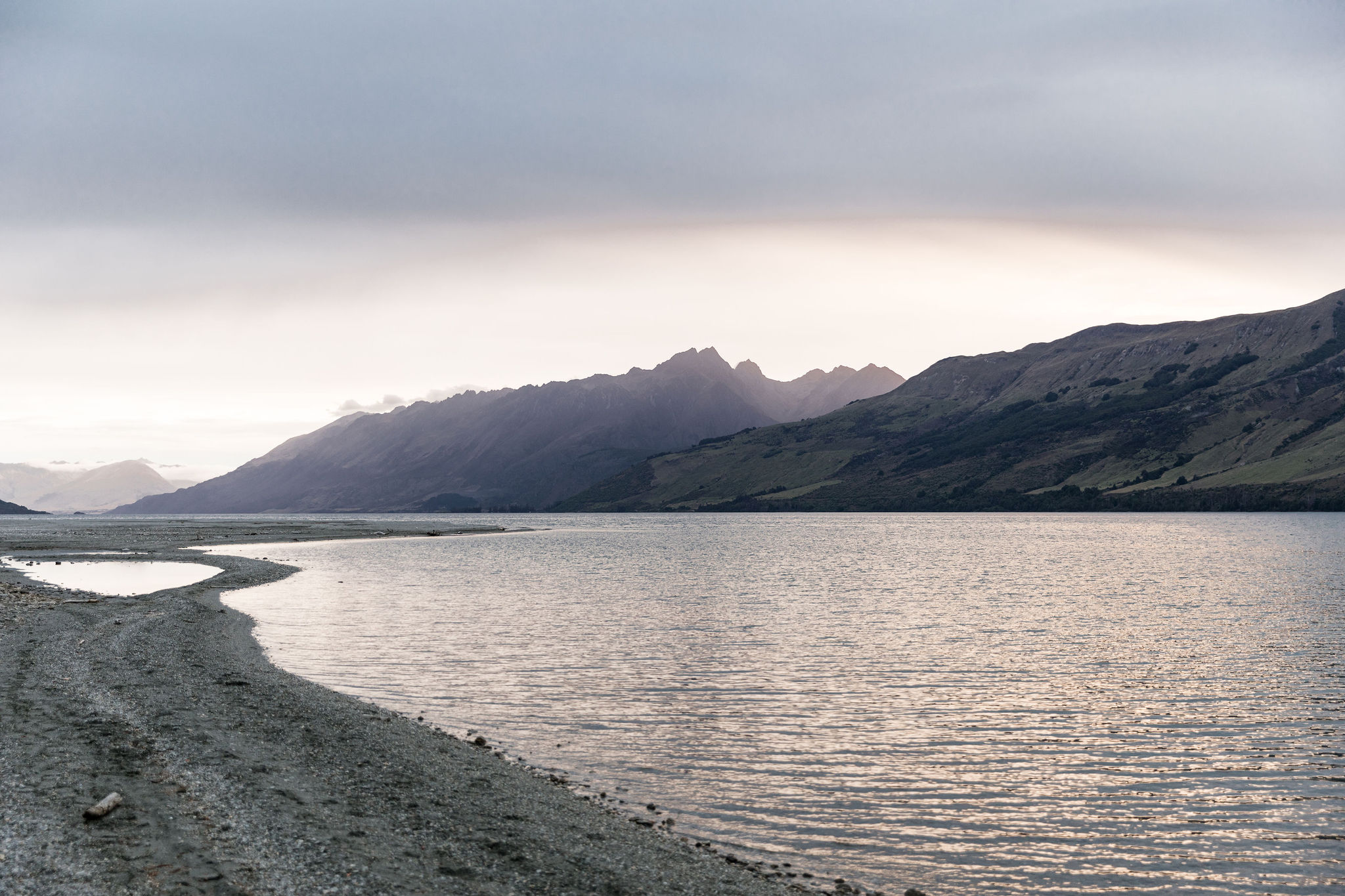Glenorchy Lake Shore sunset at the end of 2020