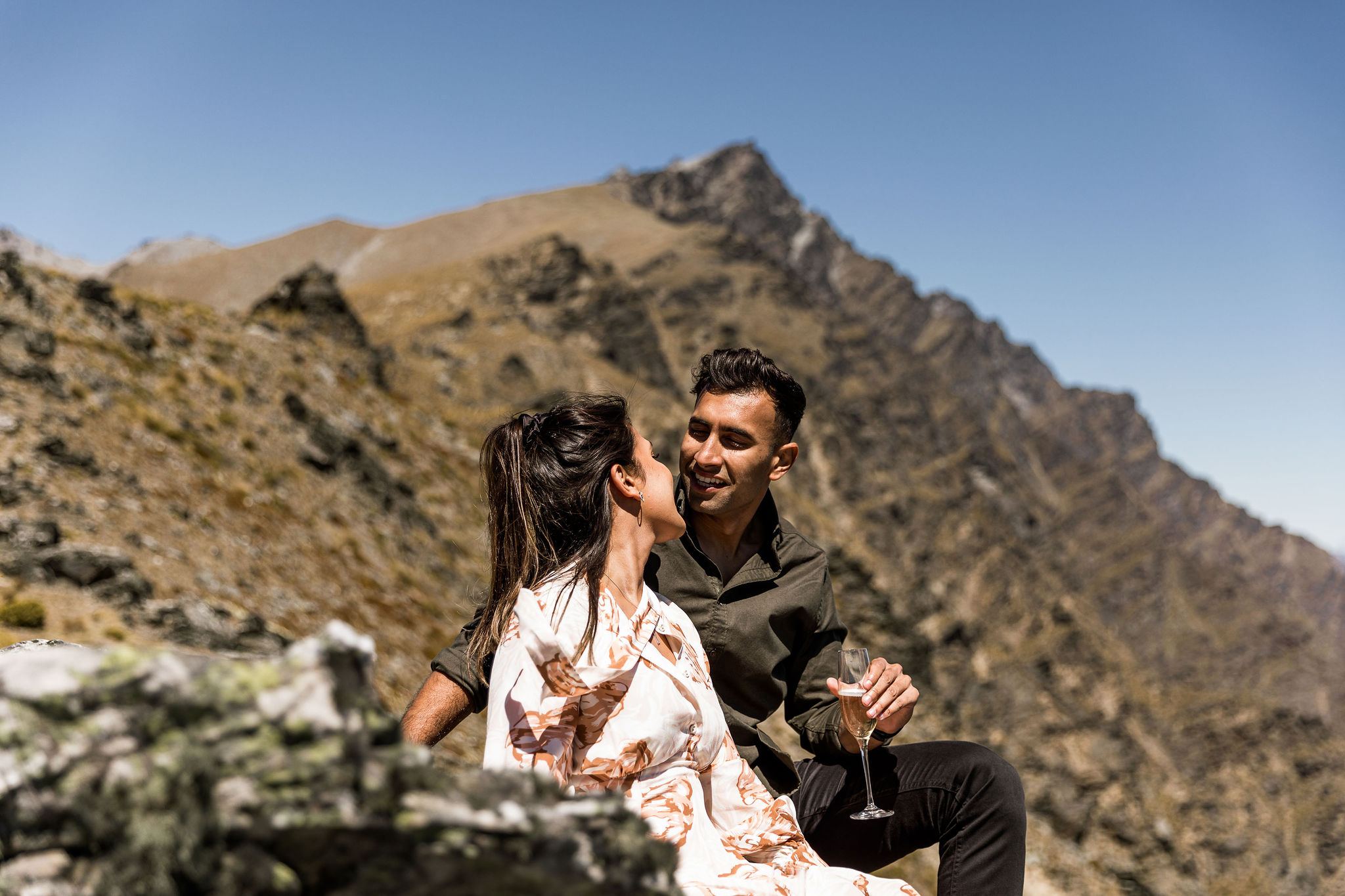 Heli surprise proposal above Queenstown