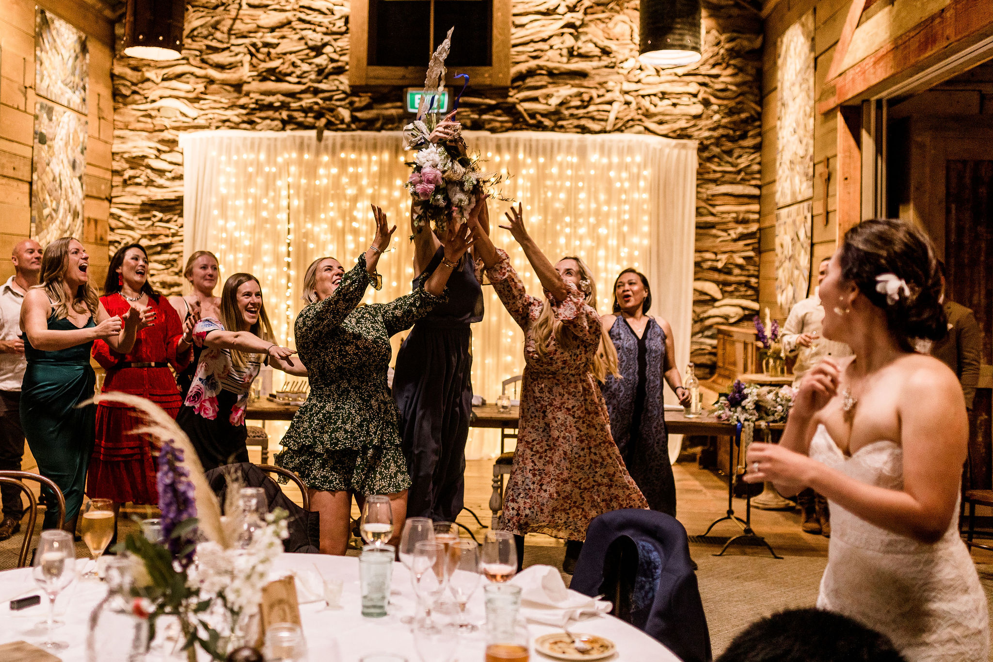The Bouquet Throwing - Susan Miller Photography